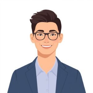 Professional digital avatar portrait of a young creative men,