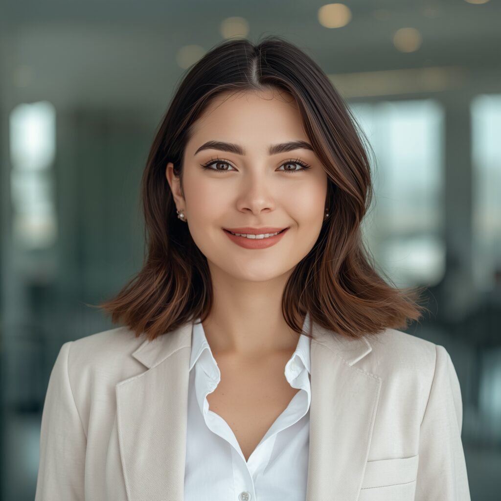 Professional digital avatar portrait of a young creative women