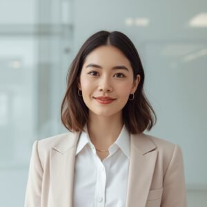 Digital avatar portrait of a young creative women