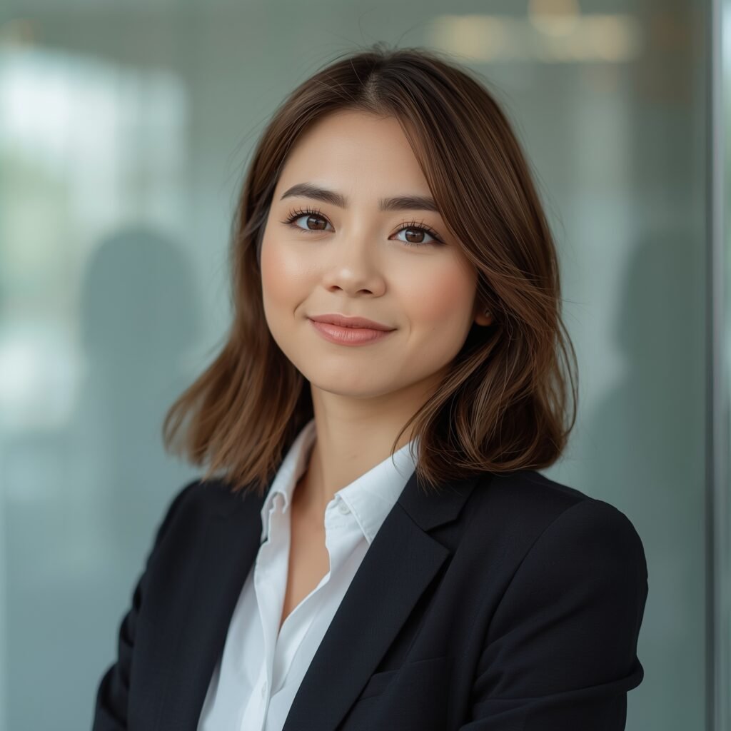 Professional digital avatar portrait of a young creative women