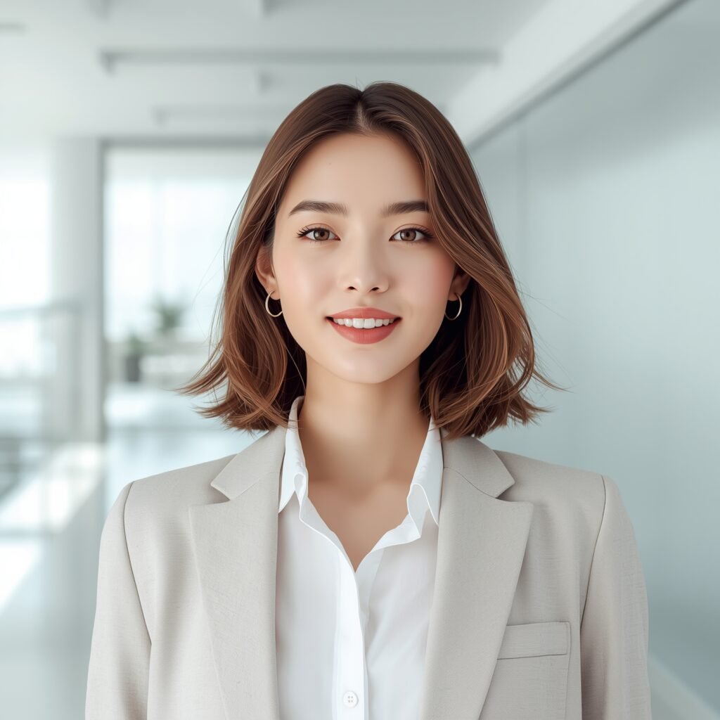 Professional digital avatar portrait of a young creative women