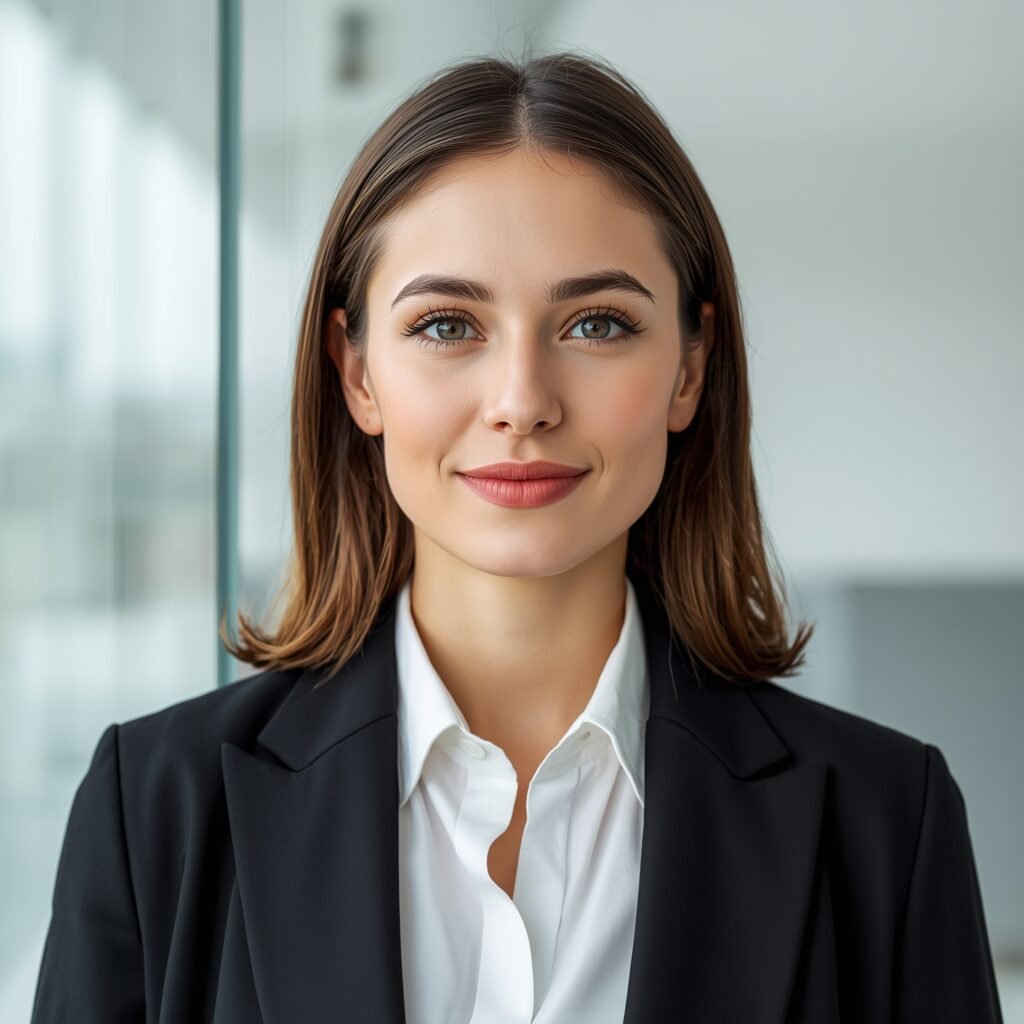 Professional digital avatar portrait of a young creative women