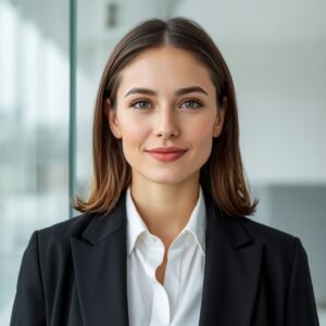 Professional digital avatar portrait of a young creative women