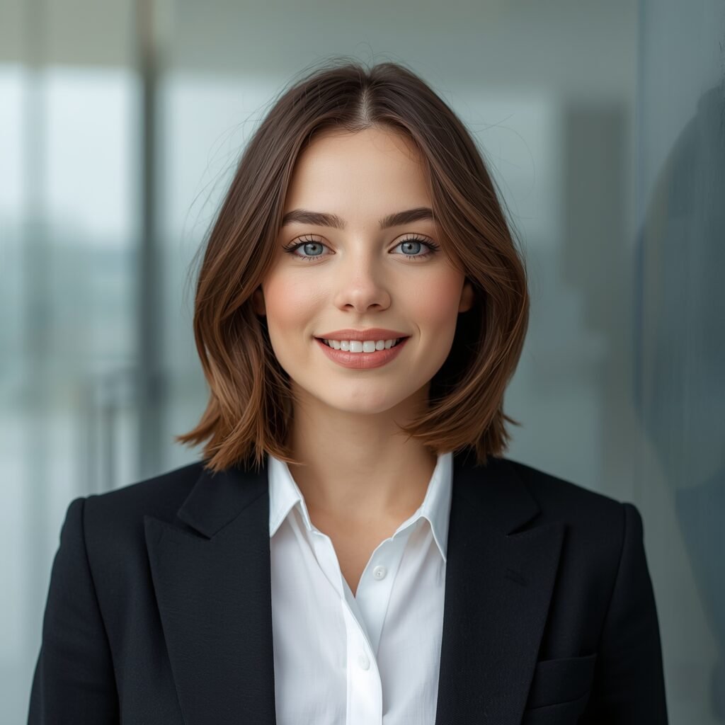 Professional digital avatar portrait of a young creative women