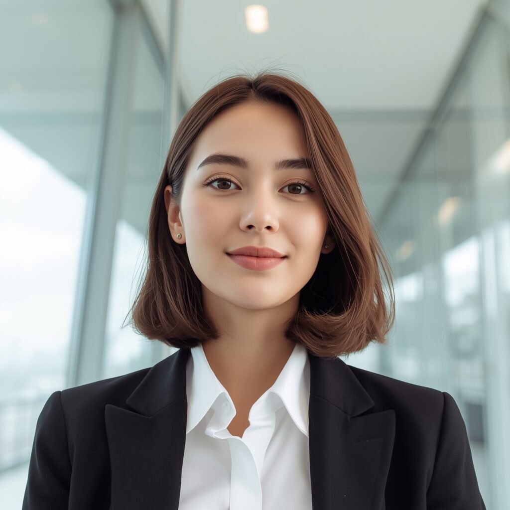 Professional digital avatar portrait of a young creative women