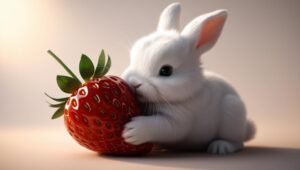A cute white rabbit