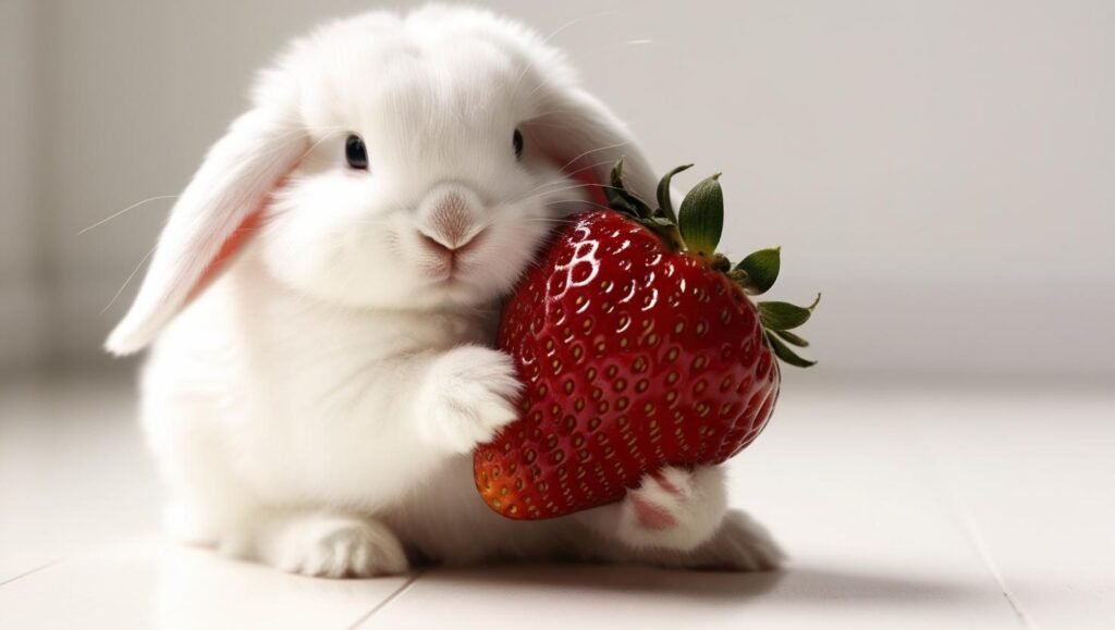 A cute white rabbit