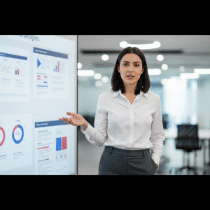 Professional avatar portrait of a young creative women 35-37 years